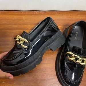 Chunky black loafers